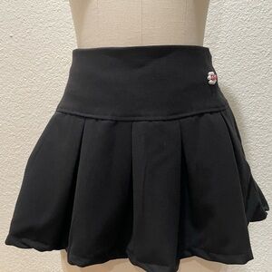 Black Pleated Mini Skirt